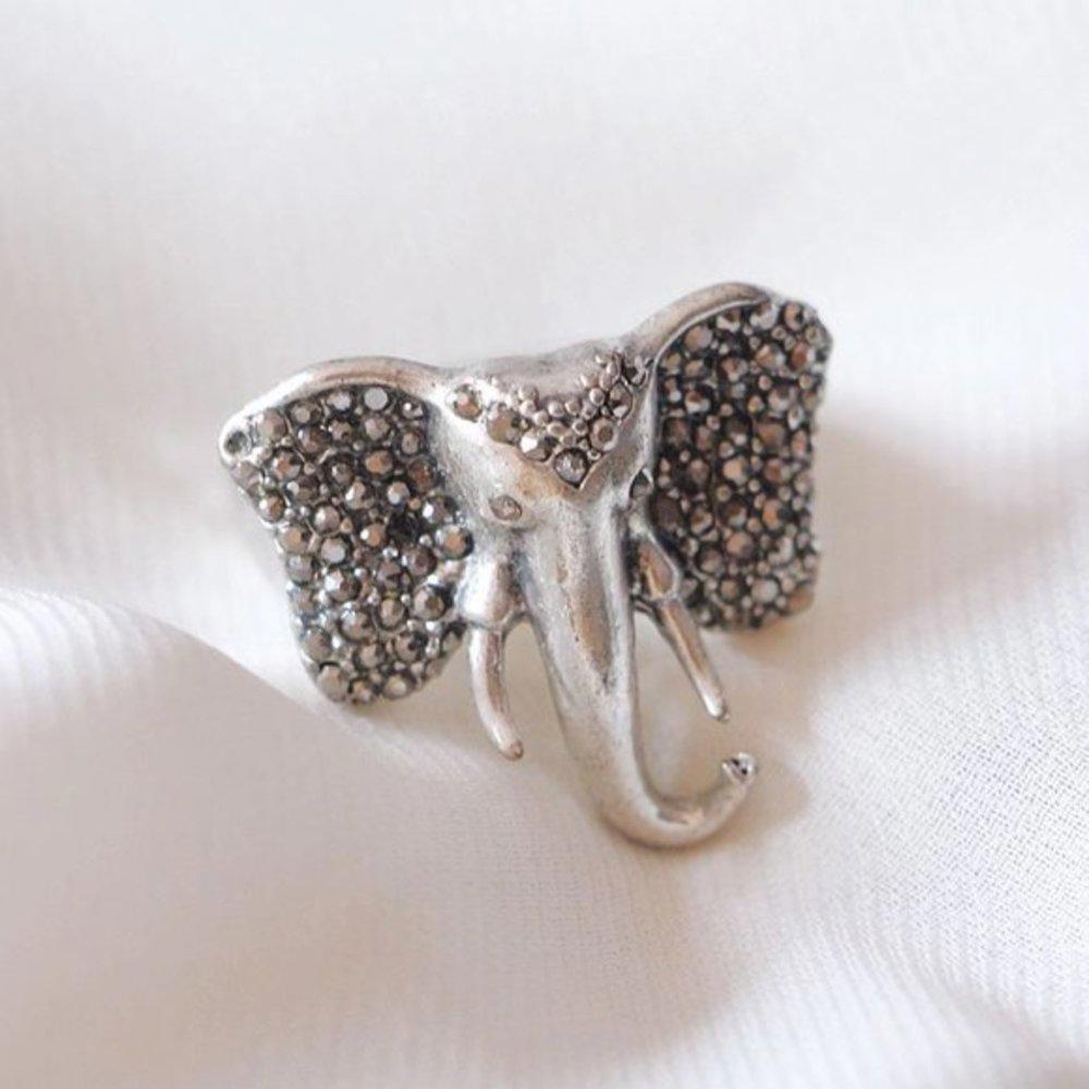 Lucky Brand Silver Tone Elephant Ring - Picture 1 of 1